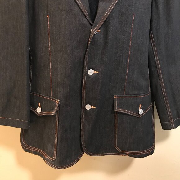 Men's Ed Hardy by Christian Audigier Denim Blazer Jacket-Size 4XL - Picture 9 of 12